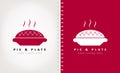 Pie and plate logo vector. Food design. Cake vector logo Royalty Free Stock Photo